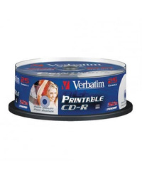 CD-R,VERBATIM, 700 MB,52X,spindle 25 kom PRINTABLE,43439