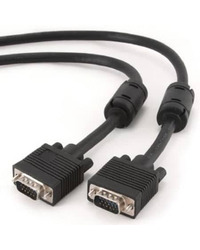 SVGA kabl, CRNI, 15M-15M dual-shielded + 2xFer 3m, GEMBIRD CC-PPVGA-10-B