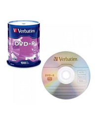 DVD-R, VERBATIM,4,7 GB,16X, spindle 100 kom,MATT SILVER