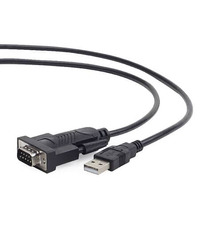 USB to DB9M serial port converter cable, black, GEMBIRD, 1,5m UAS-DB9M-02