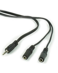 Audio kabl spliter, 3,5mm stereo to 2x3,5mm stereo, 5m, GEMBIRD CCA-415, black