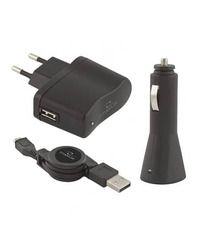 USB punjaci + microUSB kabl TITANUM, 3in1 set, DC 12-24V, AC 100-240V, out 5V/0,8A, TZ106