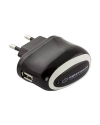 USB punjač ESPERANZA CHARGER,  AC 100-240V, 5V/1000mA, black, EZ111
