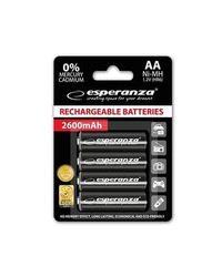 Punjive baterije ESPERANZA RECHARGEABLE Ni-MH  AA 2600MAH 4kom. black, EZA106