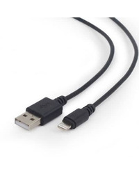 USB 2,0 kabal sync and charging iPhone, black, 1m, GEMBIRD CC-USB2-AMLM-1M