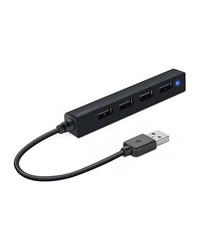 USB HUB, SPEEDLINK SLIM, 4-Port, USB 2.0, Passive, Black SL-140000-BK