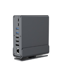 Docking station GEMBIRD USB Type-CF 15-in-1 multi-port HDMIx2 + DisplayPort + PD + card reader + GigaLAN + 3.5 mm audio, grey A-CF-COMBO15-01