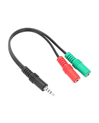 SPEEDLINK TRAX audio adapter za slušalice male 3,5mm 4-pin to female 2x3,5mm 3-pin, PS5/PS4/Xbox Series X/S, SL-450103-BK