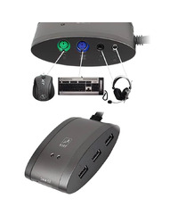 USB HUB za 3 uređaja, PS/2miš, tast., audio,7in1 CR, A4-MS-9