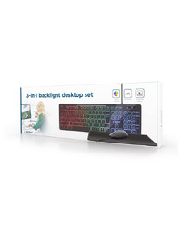 Tastatura + miš + podloga GEMBIRD RGB, KBS-UML-01, multimedia USB, USA layout