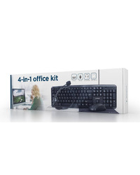Tastatura + miš + podloga + slušalice office GEMBIRD, KBS-UO4-01, multimedia USB, USA layout