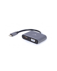 Type-C  to HDMI + VGA, adapter kabl, GEMBIRD A-USB3C-HDMIVGA-01