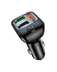 FM transmiter Bluetooth sa USB punjačem BOROFONE BC41 Eminency QC3.0 Car TF card playback black