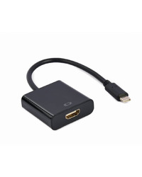 USB adapter Type-C to HDMI adapter 4K@60Hz, 15 cm, black, GEMBIRD, A-CM-HDMIF-04