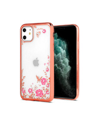 ZADNJA MASKA DIAMOND FLOWER ZA IPHONE 11 PRO MAX ROZE ZLATNA