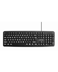 Tastatura GEMBIRD sa  velikim slovima, KB-US-103, Standard keyboard, USB, US layout, black