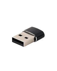 USB 2,0 adapter USB2.0 AM to Type-C female black, GEMBIRD A-USB2-AMCF-02