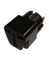 Univerzalni AC strujni adapter UK/EU, 3 flat plug to 2 pin plug adapter, crni