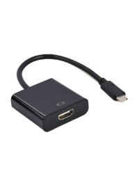 USB adapter Type-C to HDMI adapter 4K@30Hz, 15 cm, black, GEMBIRD, A-CM-HDMIF-03