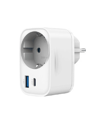 USB punjač Type-C + USB-A + shuko, 3A, white GEMBIRD, TA-ACPDQC20-01-W