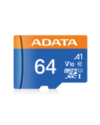 MICRO SD ADATA 64GB Premier UHS-I Class 10 / V10 100/25 Mbps AUSDX64GUICL10A1-RA1