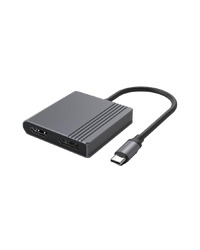 USB adapter Type-C to HDMI i  DiplayPort adapter 4K 60Hz, black, GEMBIRD, A-CM-HDMIFDPF-01