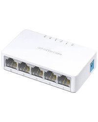 Mercusys MS105 5-Port 10/100Mbps Desktop Switch, 5 x 10/100 Mbps RJ-45 ports with auto MDI/MDIX supported, compact design, Plug and Play, MAC Address Learning Technology