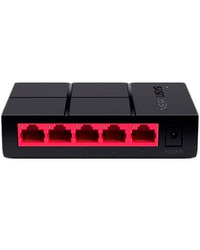 Mercusys MS105G 5-Port 10/100/1000 Mbps Desktop Switch, 5 x 10/100/1000 Mbps RJ-45 ports with auto MDI/MDIX supported, compact design, Plug and Play, Green Ethernet, Plastic Case