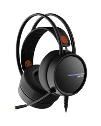 CANYON INTERCEPTOR GH-8A, Gaming headset 3.5mm jack plus USB connector for LED backlight, adjustable microphone and volume control, with 2in1 3.5mm adapter, cable 2M, Black and Orange, 0.36kg