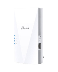 TP-Link RE500X AX1500 Wi-Fi 6 Range Extender, 300 Mbps at 2.4 GHz + 1201 Mbps at 5 GHz, 2 × Internal Antennas, 1 × Gigabit Port, Broadcom 1.5GHz Tri-Core CPU, 1024 QAM, Wall Plugged, Tether App, WPS, RE/AP Mode, OneMesh, Beamforming, MU-MIMO, OFDMA
