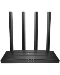 TP-Link Archer C6 AC1200 Wireless MU-MIMO Gigabit Router,867 Mbps at 5 GHz and 400 Mbps at 2.4 GHz band,1× Gigabit WAN Port,4× Gigabit LAN Ports, 1.2 GHz CPU,4×Fixed High-Performance Antennas,WPA3, Router/AP mode, Beamforming,Tether app,SPI firewall