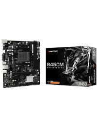 BIOSTAR MB B450 AM4 2 x DDR4 4 x SATA II 1 x VGA Port 1 x HDMI Port 1 x LAN port Micro ATX