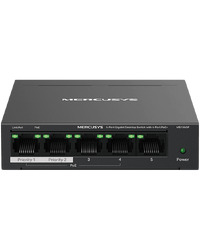 Mercusys MS105GP 5-Port Gigabit Desktop Switch with 4-Port PoE+, 4×Gigabit PoE+ Ports, 1×Gigabit Non-PoE Port, 65 W PoE Power, Desktop Steel Case, Wall Mounting, Extend Mode for 250m PoE Transmit,Isolation Mode,Silent Operation,Port Prioritization