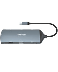 CANYON hub DS-15 8in1 4k USB-C Dark Grey