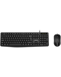 CANYON USB standard KB, water resistant AD layout bundle with optical 3D wired mice 1000DPI black