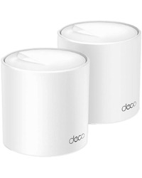 TP-Link Deco X50(2-pack) AX3000 Whole Home Mesh Wi-Fi 6 System, 574 Mbps at 2.4 GHz + 2402 Mbps at 5 GHz, 2× Internal Antennas, 3× Gigabit Ports (WAN/LAN auto-sensing), 2 Streams and HE160 for 5GHz, Deco App, Router/AP Mode, IPv6, IPTV, HomeShield