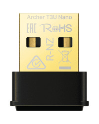 TP-Link Archer T3U Nano AC1300 Nano Wireless MU-MIMO USB Adapter,Nano size, 867Mbps at 5GHz + 400Mbps at 2.4GHz, USB 2.0, WPA3, Supports Windows 11/10/8.1/8/7, Mac OS 10.15 and earlier