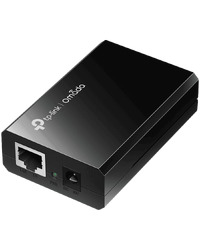 TP-Link POE150S Omada PoE Injector, 2× 10/100/1000Mbps RJ45 Port, IEEE 802.3af compliant, 1× 48VDC Power Input Port, Data and power carried over the same cable up to 100 meters, plastic case, Auto-determine the necessary power requirements