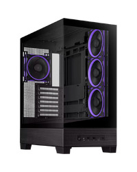 ASUS A31 PLUS Tempered Glass ATX case Black, support for hidden-connector motherboards, 360mm radiators and 380mm graphics cards, four pre-installed ARGB fans and clean cable management