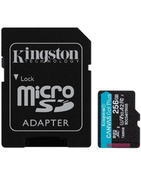 Kingston 256GB microSDXC Canvas Go Plus Gen4 200MB/s A2 U3 V30 Card + Adapter