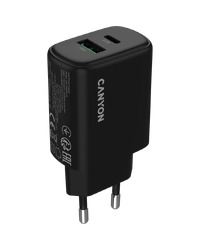 CANYON charger OnCharge 200 20W 1xPD 1xQC EU Black