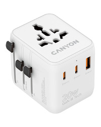 CANYON Travel Adapter OnTour 20 EU/UK/US/AUS 20W  White