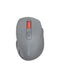 Canyon 6 buttons wireless 2.4Ghz mouse, MX8650A Sensor, DPI up to 1600,Injection case, 3 M life times left and right switches, 2xAAA battery, ABS material. Size: 105x71x40mm, Weight: 59g, Dark grey