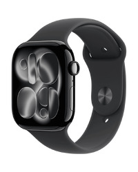 Apple Watch Series 11 GPS 46mm Jet Black Aluminium Case with Black Sport Band - M/L,Model A3333