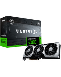 MSI Video Card Nvidia RTX 5080 16G VENTUS 3X OC PLUS (16GB GDDR7/256bit, PCI-E Gen5, 3x DP 2.1, 1x HDMI 2.1, 1x 16-pin Power Connector, 850W recommended, Retail)