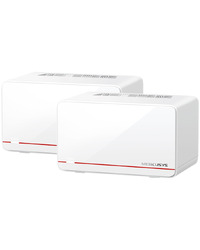 Mercusys Halo H37BE (2-PACK) BE6500 Whole Home Mesh Wi-Fi 7 System,  688 Mbps at 2.4 GHz + 5760 Mbps at 5 GHz, Internal Antennas, 2x 2.5 Gbps Port (WAN/LAN auto-sensing), 1x Gigabit Port (WAN/LAN auto-sensing), MLO, 4096-QAM, OFDMA, EHT160 on 5GHz