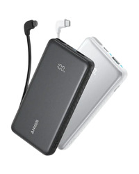 Anker Zolo Power Bank (10K, 22.5W, Built-In USB-C Cable) Black
