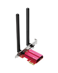 Mercusys MA37BE BE6500 WiFi 7 Bluetooth 5.4 PCIe Adapter, 2402 Mbps at 6 GHz + 2402 Mbps at 5 GHz + 574 Mbps at 2.4 GHz, 2x High Gain Tri-Band External Antennas, Wi-Fi 6E, MU-MIMO, OFDMA, 1024 QAM, HE160, WPA3, Bluetooth 5.4, Windows 11