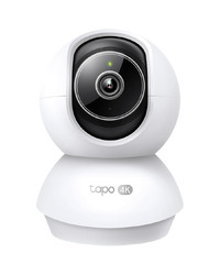 TP-Link Tapo C250 Pan/Tilt AI Home Security Wi-Fi Camera,  4K 8MP (3840x2160), 2.4 GHz, Pan/Tilt, Smart AI Detection and Notifications (motion, people, pets, cars, baby crying, abnormal sound), AI Smart Tracking, Sound and Light Alarm, Remote Control