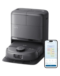 Anker, eufy Robot Vacuum Omni C28 Black, 15.000 Pa Cleaning Power, HydroJet Self-Cleaning 27cm Roller Mop, Automatic Mop Lifting, 0% Hair Tangling, 50C Mop Drying